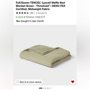 Threshold TENCEL Waffle Bed Blanket - Olive